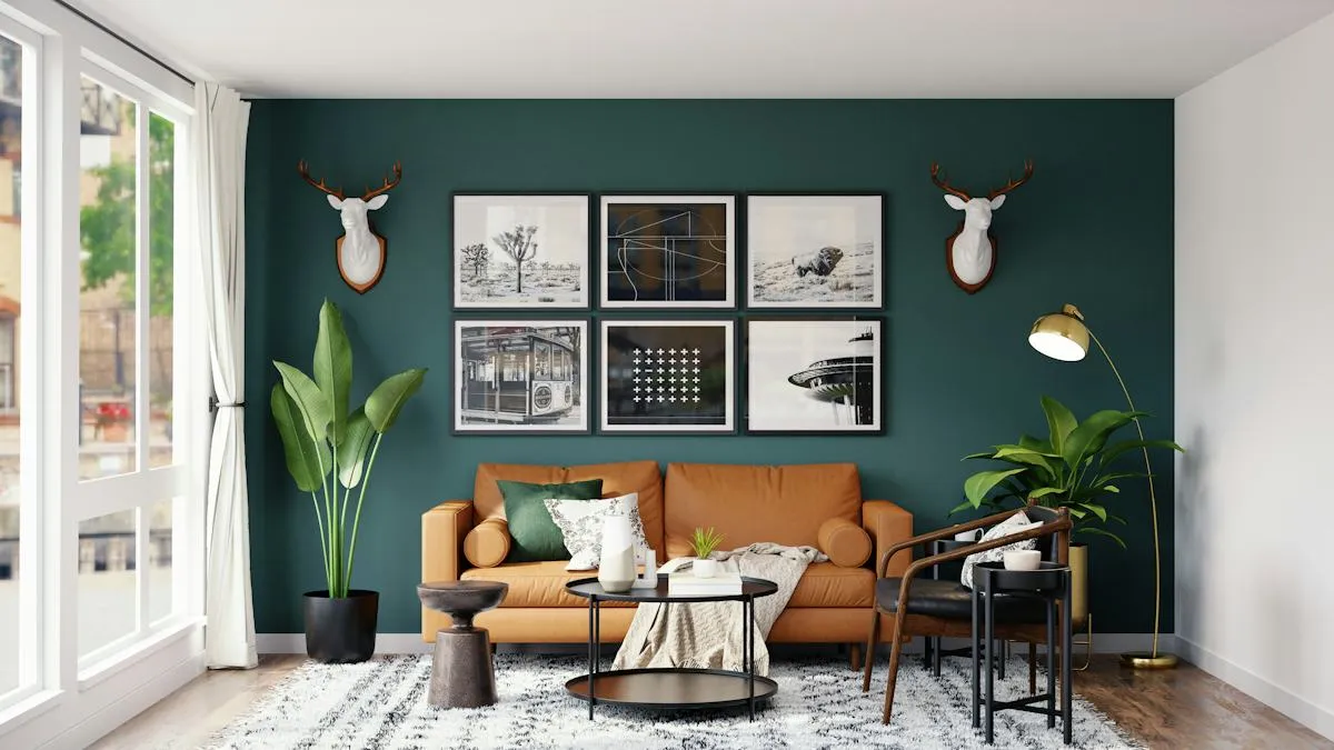Contemporary furnished living room in a Sydney project