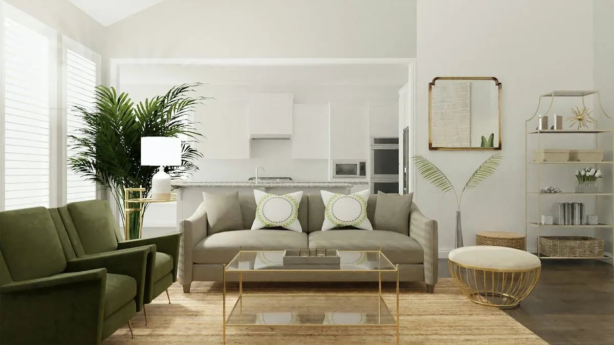 Minimalist interior with curated furnishings