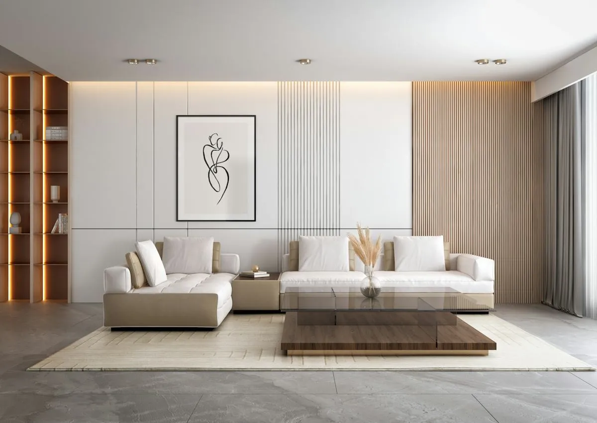 Comfortable contemporary living area representing client-focused styling